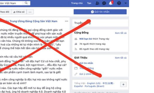 Cảnh báo tài khoản facebook mạo danh đưa thông tin sai về nước mắm